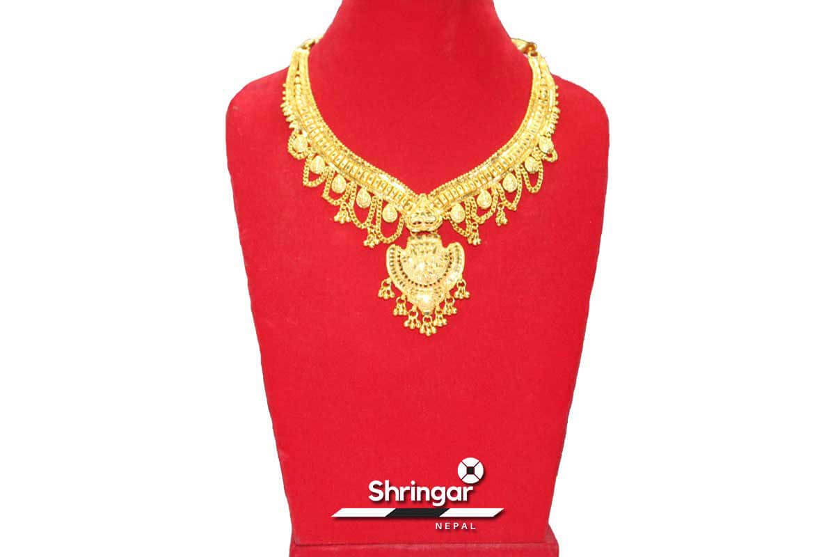24k Dubai Gold plated Indian Nepali Bollywood Necklace 1 gram gold Rani  haar | eBay