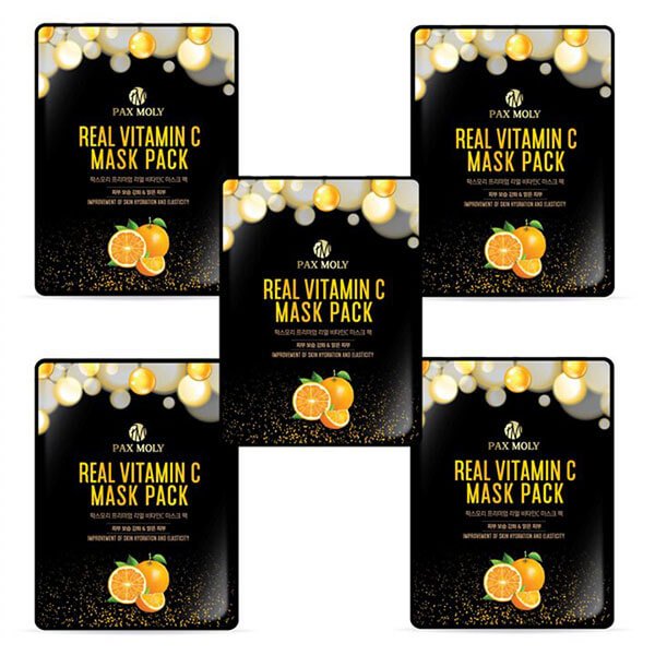 Pax Moly Real Vitamin C Mask Pack - 5 Sheet Set