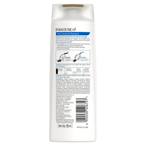 Pantene Anti Dandruff Shampoo - 180 ml