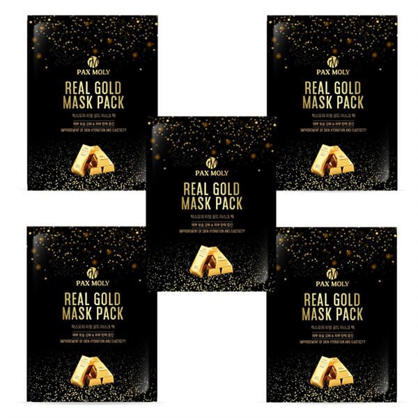 Pax Moly Korea Real Gold Mask Pack - 5 Sheet Set