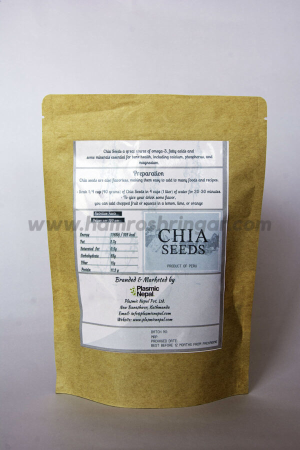 Chia Seeds Packet (Back)