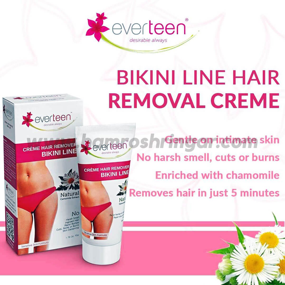 everteen Bikini Line Hair Remover Cream - 50 gm - Online Shopping in Nepal  | Shringar Store | Shringar Shop | Cosmetics Store | Cosmetics Shop |  Online Store in Nepal