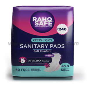Raho Safe Sanitary Pad Extra Long with Biodegradable Disposable Bags (40 Pads Count)