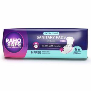 Raho Safe Sanitary Pad Extra Long with Biodegradable Disposable Bags (Pack of 6)