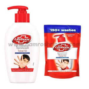 Lifebuoy Total 10 Germ Protection Handwash 190 ml with Refill Pouch 185 ml Free - 190 ml +185 ml