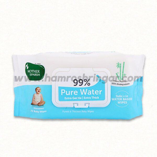 Mother Sparsh 99% Water Wipes (72 Unscented Baby Wipes)