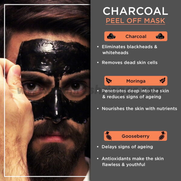 The Man Company Charcoal Peel Off Mask - Moringa & Gooseberry - Features