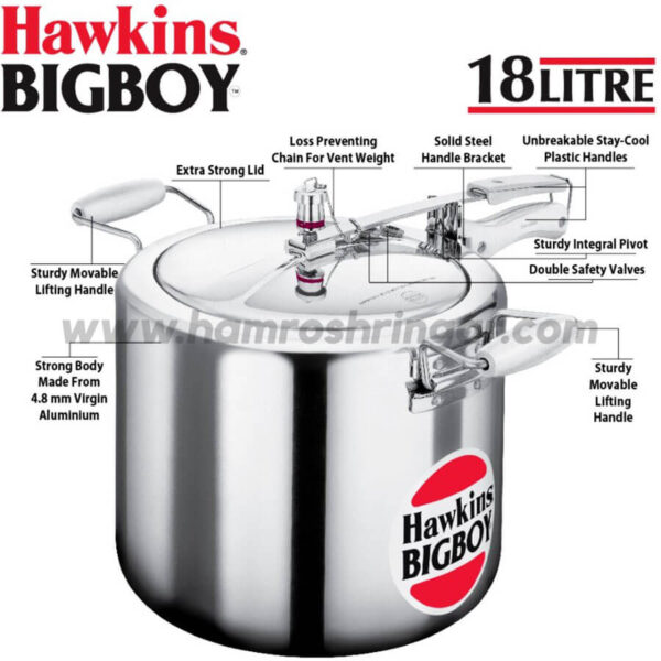 Hawkins Pressure Cooker - Big Boy Pressure Cooker - 18 Liter