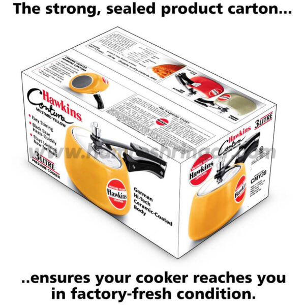 Hawkins Pressure Cooker - Coated Contura Mustard Yellow in Sealed Carton