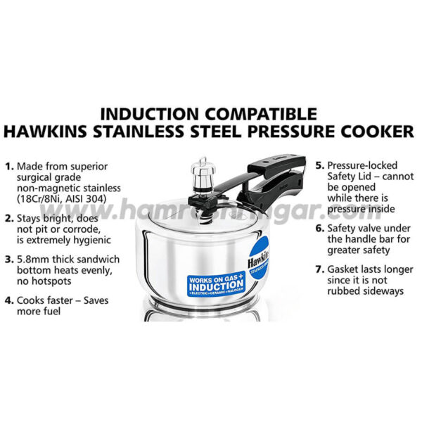 Hawkins Pressure Cooker - Stainless Steel - Features