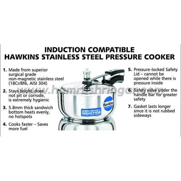 Hawkins Pressure Cooker - Stainless Steel - Features and Benefits