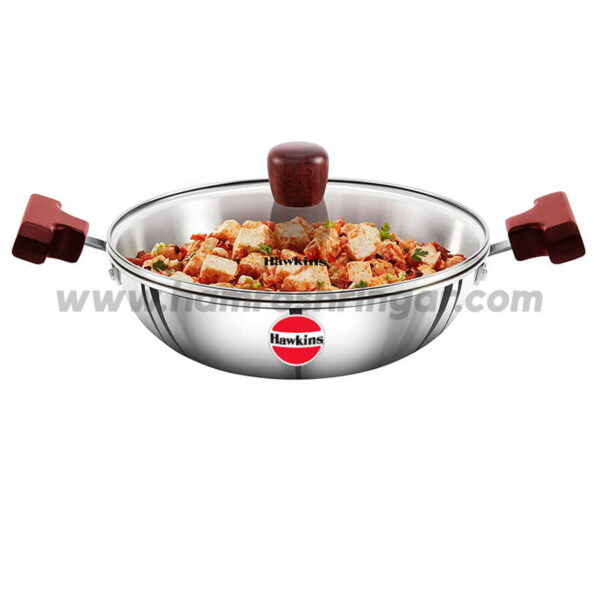 Hawkins - Stainless Steel Deep Fry Pan with Glass Lid Induction Compatible
