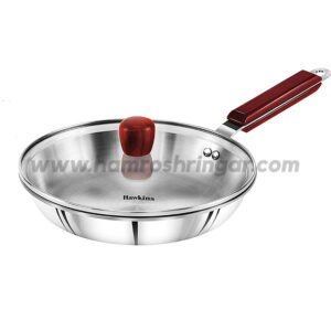 Hawkins - Stainless Steel Frying Pan with Glass Lid Induction Compatible
