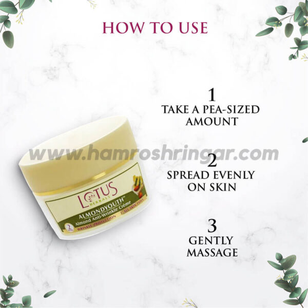 Lotus Herbals Almondyouth Almond Anti-Wrinkle Crème - How to Use