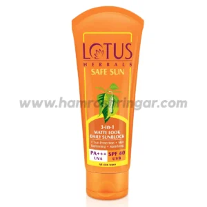 Lotus Herbals Safe Sun 3 in 1 Matte-Look Daily Sunblock PA+++ SPF 40 - 100 gm