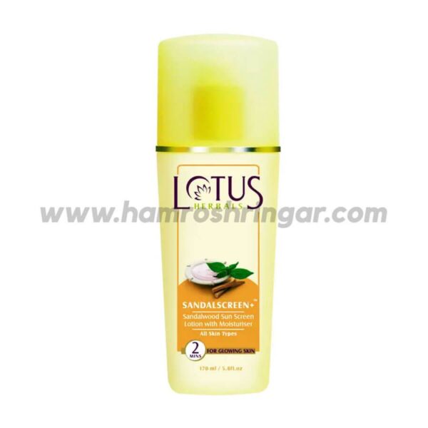 Lotus Herbals Sandalscreen+ Sandalwood Sun Screen Lotion with Moisturiser - 170 ml