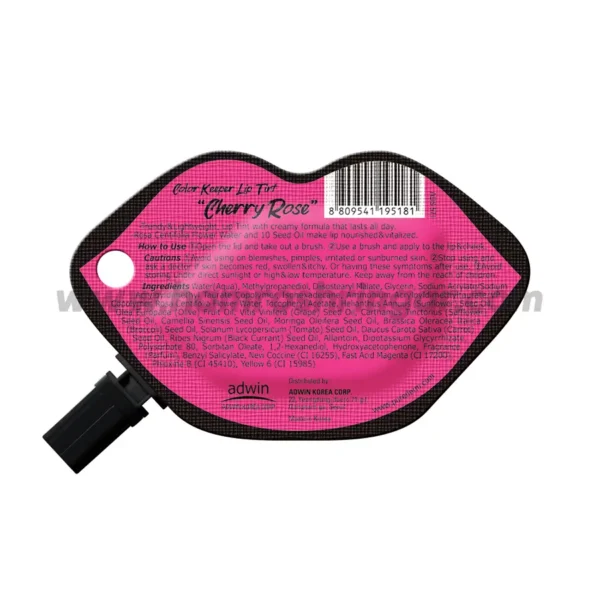 Purederm Color Keeper Lip Tint (Cherry Rose) - Back View