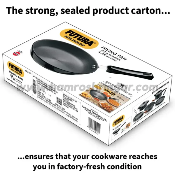 Hawkins - Hard Anodised Frying Pan With Stainless Steel Lid - The Strong Sealed Product Cartoon