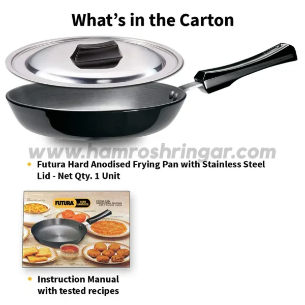 Hawkins - Hard Anodised Frying Pan With Stainless Steel Lid - What's in The Cartoon