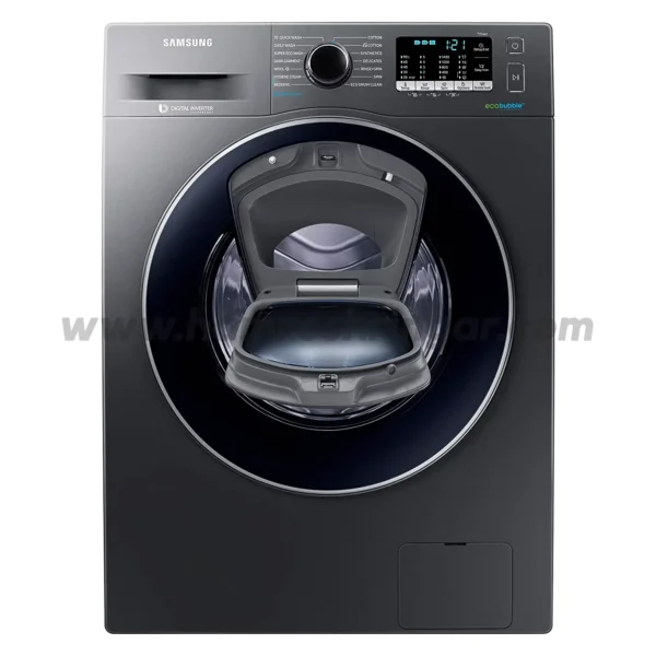 Samsung - 9 kg Front Load Eco Bubble in Dark Grey Color - Top Front View