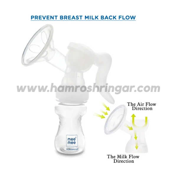 Mee Mee Advanced Manual Breast Pump (with 180* Rotating handle) - Prevent Breast Milk Back Flow