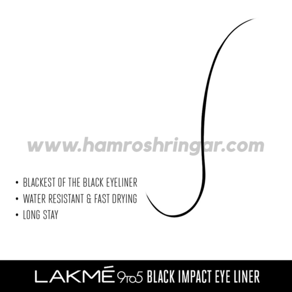 Lakme 9 To 5 Black Impact Eyeliner - Features
