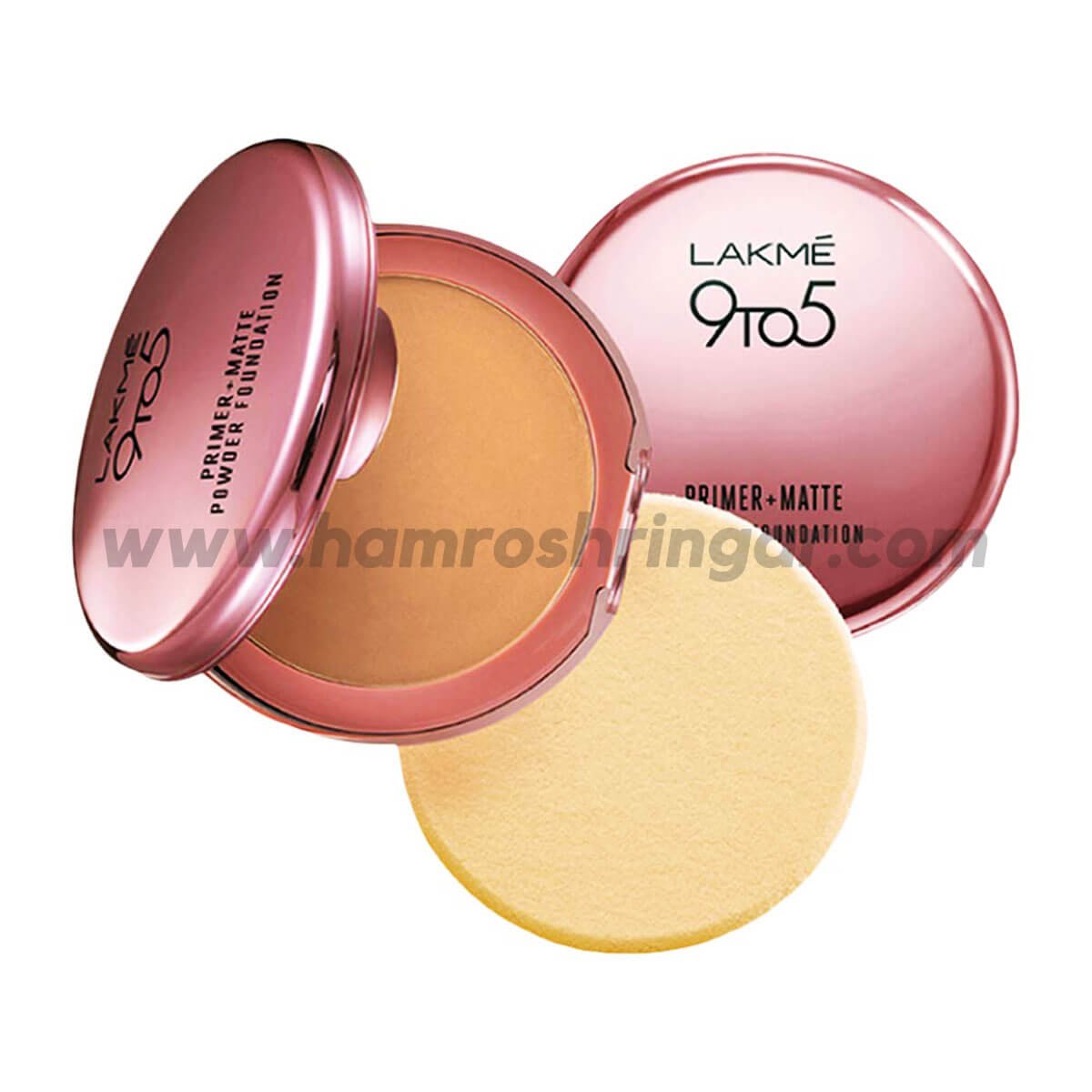 Lakme 9 To 5 Primer + Matte Powder Foundation Compact (Natural Light