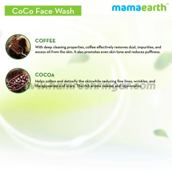 Mamaearth | CoCo Face Wash with Coffee and Cocoa for Skin Awakening - Ingredients