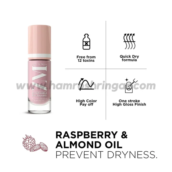 Zayn & Myza Breathable Nail Paints (Mauve Cheesecake) - Features