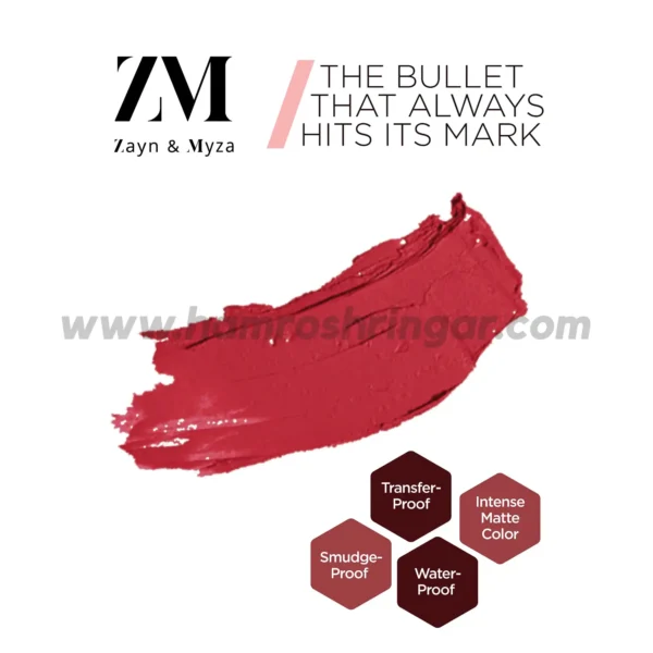 Zayn & Myza Transfer-Proof Power Matte Lipstick (Apricot Blush) - Features