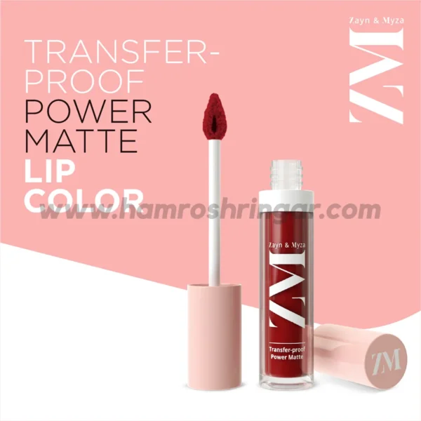 Zayn & Myza Transfer-Proof Power Matte Liquid Lip Color (Power Red)