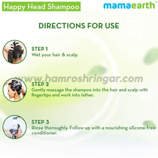 Mamaearth | Happy Heads Shampoo for Healthy and Stronger Hair - Direction for Use