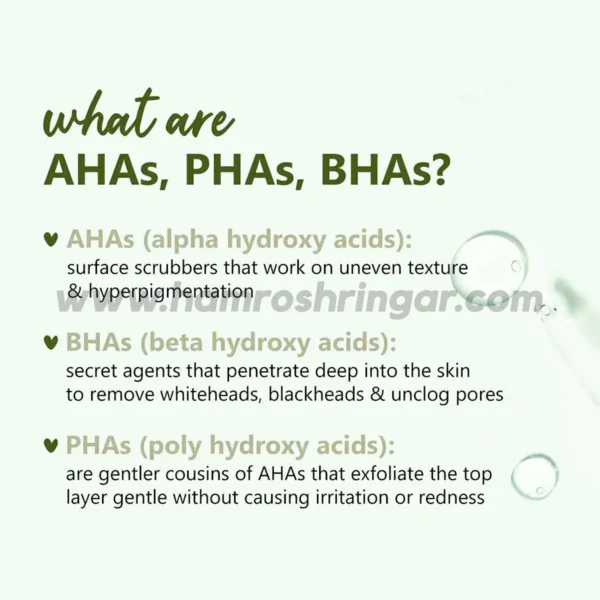 Plum 10% AHA 5% PHA 0.5% BHA Exfoliating Peel with Green Tea - What are AHAs, PHAs, BHAs?