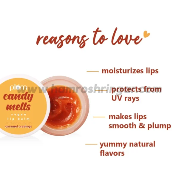 Plum Candy Melts Vegan Lip Balm (Caramel Craving) - Reasons to Love