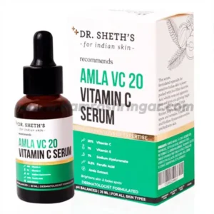 Dr. Sheth's Amla VC20 20% Vitamin C Serum with 0.5% Ferulic Acid, 1% Vitamin E and 1% Sodium Hyaluronate for Glowing Skin, Pigmentation, Fine Lines & Wrinkles | For All Skin Types - 20 ml