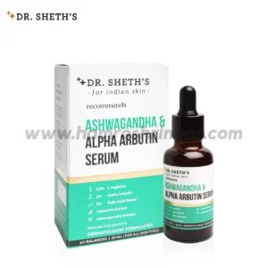 Dr. Sheth's Ashwagandha & 2% Alpha Arbutin Serum with 2.5% L-Arginine, Licorice Extracts, Vitamin C and 2% Kojic Acid Beads for Even Toned and Radiant Skin - 30 ml