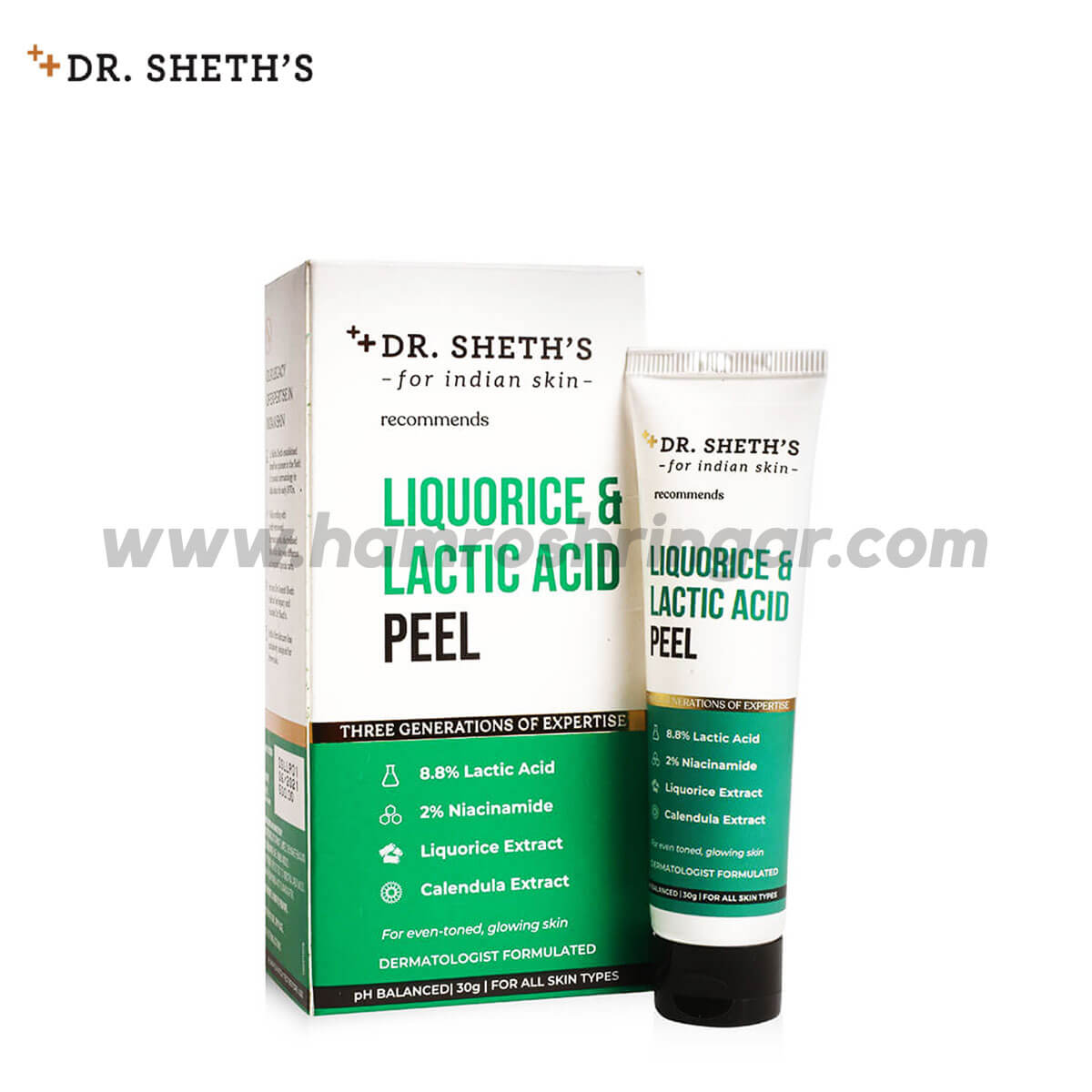 Dr. Sheth's Liquorice & Lactic Acid Peel with 2 Niacinamide and