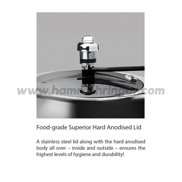 Baltra Foodie | BPC HA350AI Pressure Cooker - Food-grade Superior Hard Anodised Lid