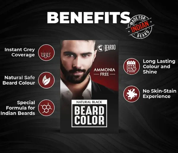 Beardo Beard Color for Men (Natural Black) - Benefits