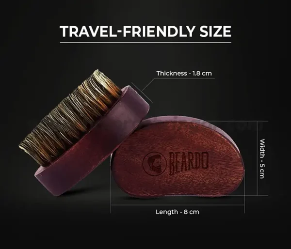 Beardo Boar Bristle Beard Brush -Travel Friendly Size