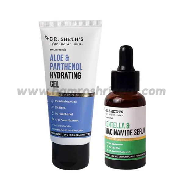 Dr. Sheth’s Oil Balance Combo (Centella and Niacinamide Serum - 30 ml & Aloe and Panthenol Hydrating Gel - 50 gm)