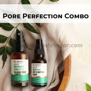 Dr. Sheth’s Pore Perfection Combo (Niacinamide & Green Tea Calming Toner - 100 ml & Neem & BHA Spot Clarifying Serum - 30 ml)