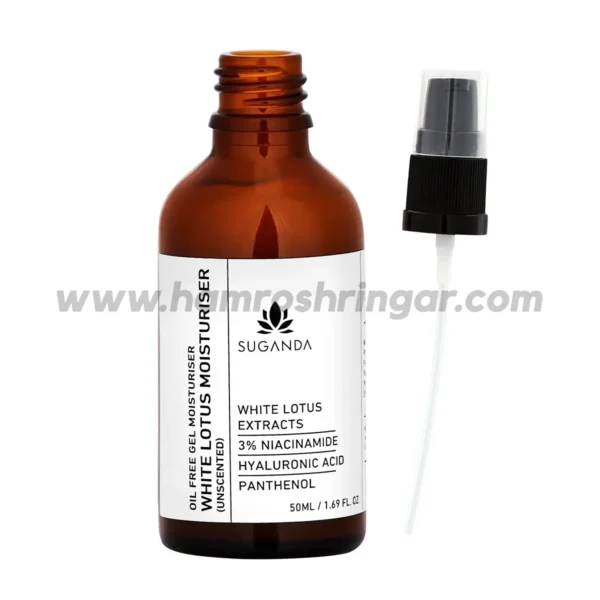 Suganda White Lotus (Sepicalm VG) Lightweight Oil Free Gel Moisturiser with 3% Niacinamide (Unscented) - 50 ml