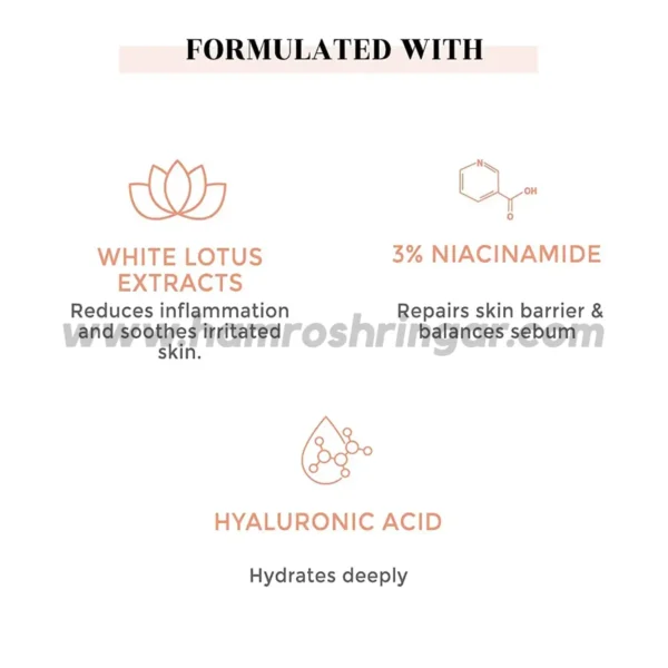 Suganda White Lotus (Sepicalm VG) Lightweight Oil Free Gel Moisturiser with 3% Niacinamide (Unscented) - Formulated with