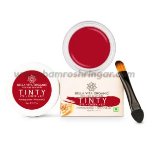 Bella Vita Organic 3 in 1 Lip, Eye & Cheek Tint | Pomegranate Tinty with Applicator Brush - 8 gm