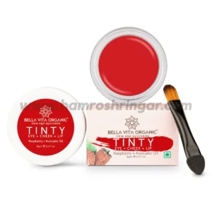 Bella Vita Organic 3 in 1 Lip, Eye & Cheek Tint | Raspberry Tinty with Applicator Brush - 8 gm