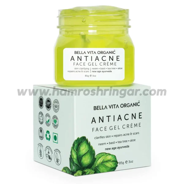 Bella Vita Organic Anti Acne Face Gel with Neem, Tulsi & Aloe Vera - 85 gm