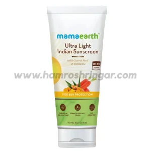 Mamaearth | Ultra Light Indian Sunscreen with Carrot Seed, SPF 50+++ & Turmeric - 80 ml