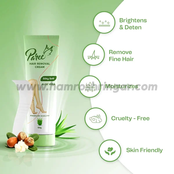 Paree Hair Removal Cream Silky Soft with Aloe Vera | For Sensitive Skin - Benefits