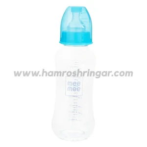 Mee Mee Premium Glass Feeding Bottle (Blue) - 240 ml